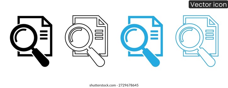Professional icons for search and document analysis