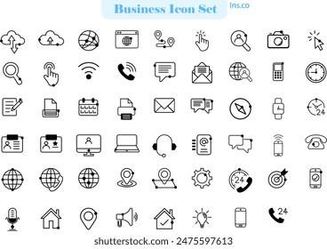 Professional icons specially designed to meet various business and corporate needs. This set includes a variety of relevant and essential icons for presentations, reports, applications, websites.