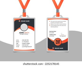 Professional ID Card design template. Suitable for companies, corporates, offices, schools, events and many other purposes.
