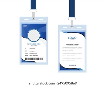 professional id card design template . Modern and clean business id card template . corporate modern business id card design template. Company employee id card template.