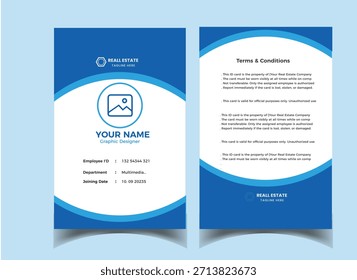 Plantilla de diseño de tarjeta de identificación de Profesional en formato de Vector EPS editable. Adecuado para uso corporativo, de oficina, empleado, personal y Identificación de la empresa.