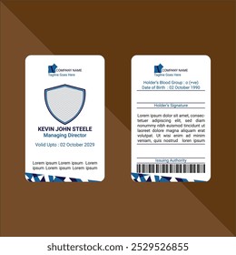 Professional ID Card Design Vector Template