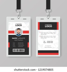 Professional ID Card with Red Details