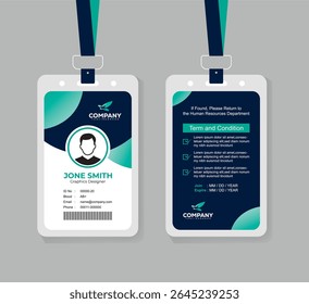 Professional ID Card Template for Corporate Staff and Office Employees with Modern and Clean Layout