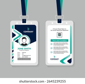Professional ID Card Template for Corporate Staff and Office Employees with Modern and Clean Layout