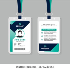 Professional ID Card Template for Corporate Staff and Office Employees with Modern and Clean Layout
