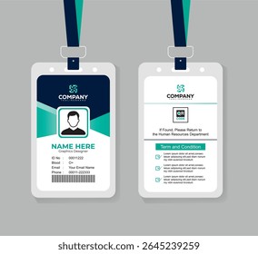 Professional ID Card Template for Corporate Staff and Office Employees with Modern and Clean Layout
