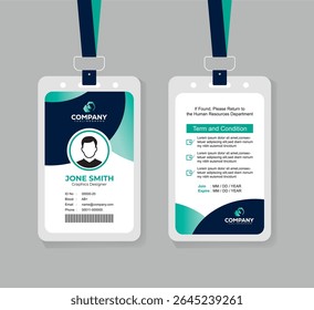 Professional ID Card Template for Corporate Staff and Office Employees with Modern and Clean Layout
