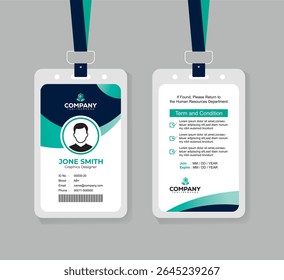 Professional ID Card Template for Corporate Staff and Office Employees with Modern and Clean Layout