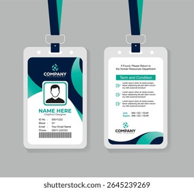 Professional ID Card Template for Corporate Staff and Office Employees with Modern and Clean Layout