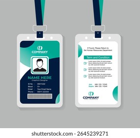 Professional ID Card Template for Corporate Staff and Office Employees with Modern and Clean Layout