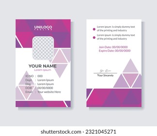 Plantilla de tarjeta de identificación profesional Tarjeta de identificación de empleado Tarjeta de identificación de Office para su empresa.