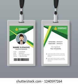 Professional ID card template with green details