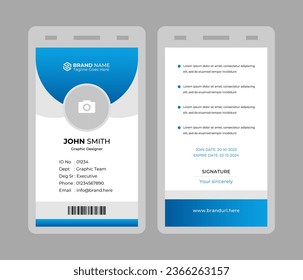 Professional Identity Card Design. ID Card Template. Office Id card. Employee Id card for your company
