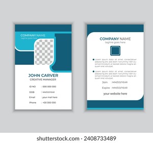 Professional Identity card design Template design with photo.