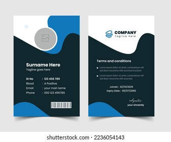 Professional Identity Card Template Vector, clean business id card, Print Ready 