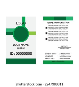 Professional Identity Card Template Vector for Employee and Others
