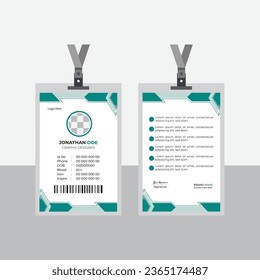 Vector de plantilla de tarjeta de identidad profesional para empleados y otros diseño moderno de tarjeta de identidad para empresas con simulación y diseño simple de tarjeta de identificación de oficina.
