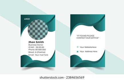 Vector de plantilla de tarjeta de identidad profesional para empleados y otros.