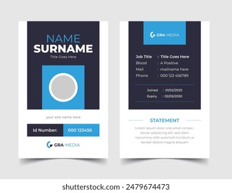 Professional Identity Card Template Vector, clean business id card, Print Ready