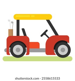 Professional illustration of golf car on white background