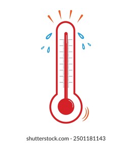Professional illustration of thermometer on white background