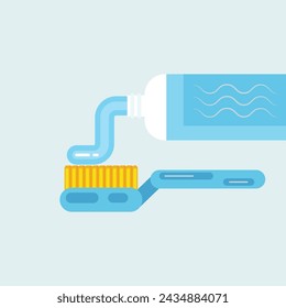 Professionelle Illustration von Zahnpasta und Bürste