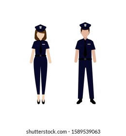 Professional Illustration Of Two Police Officers Tasked With Maintaining Public Safety Vector Design With A White Background