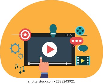 A professional illustration of the video screen and movie player