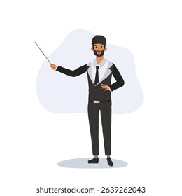 professional indian male in suit conducting business presentation