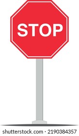 A professional indicative stop sign on a white background