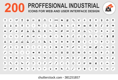 Professional industrial icons for web and user interface