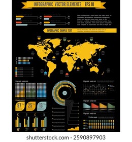 "Professional infographic elements with charts, graphs, icons, and templates. Ideal for reports, business, marketing, and presentations. Clean, modern, and fully editable vector design. Download now!"