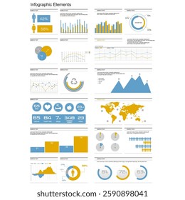 "Professional infographic elements with charts, graphs, icons, and templates. Ideal for reports, business, marketing, and presentations. Clean, modern, and fully editable vector design. Download now!"