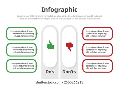 Professional Infographic Template, Dos and Don’ts, Pros and Cons, Versus Comparisons for Effective Communication