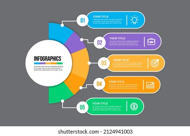 Professional infographic template with flat color