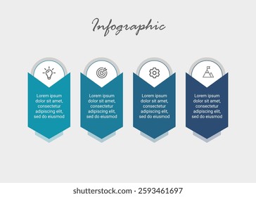 Professional infographic template showcasing 4 business options with creative icons in a modern layout