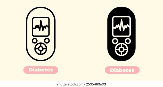 Professional and informative diabetes icon, designed to represent healthcare, medical applications, and wellness-related projects.