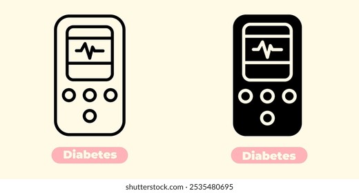 Professional and informative diabetes icon, designed to represent healthcare, medical applications, and wellness-related projects.