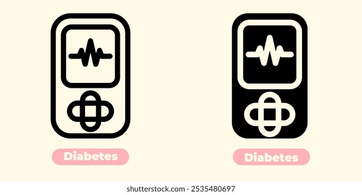 Professional and informative diabetes icon, designed to represent healthcare, medical applications, and wellness-related projects.