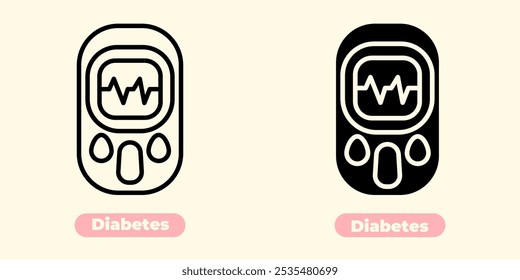 Professional and informative diabetes icon, designed to represent healthcare, medical applications, and wellness-related projects.