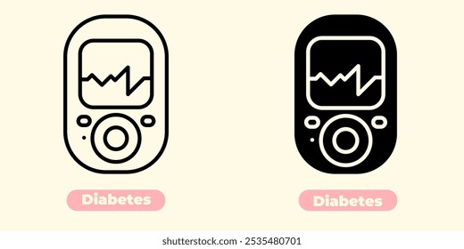 Professional and informative diabetes icon, designed to represent healthcare, medical applications, and wellness-related projects.