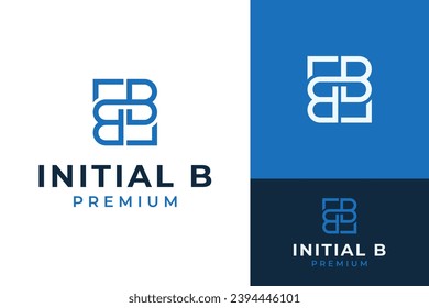Carta profesional de monograma inicial B en Frame Square Rectangle para la estrategia comercial Plantilla de diseño de marca de logotipos