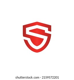 Professional Initial S letter logo design element with abstract shield symbol.