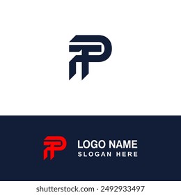 Profesional de diseño de logotipo TP inicial.