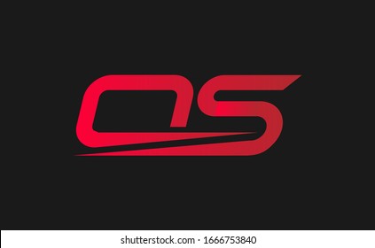 Professional initials OS design logo. Premium Business typeface. Alphabet symbol and sign. Uppercase modern dynamic logotype. 
