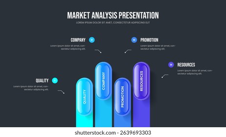 Professional Innovation Frame Template Vector Illustration. Corporate Development 4 Element Infographic Presentation Layout. Digital Proposal Four Option Diagram Slide Design.