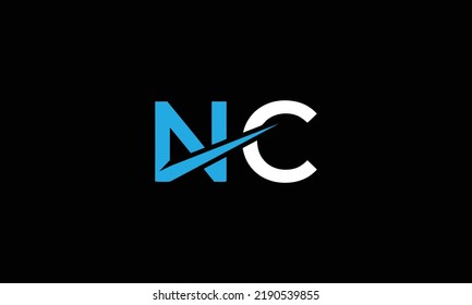 Logotipo profesional innovador de CN inicial. Letra NC Monograma minimal elegante.