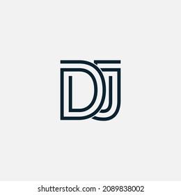 Professional Innovative Initial DJ logo. Minimal elegant Monogram. Premium Business Artistic Alphabet symbol and sign