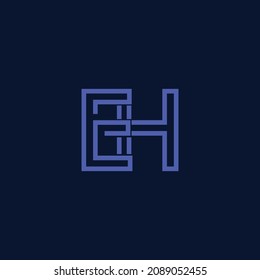 Logo profesional innovador de EH inicial. Monograma minimalista y elegante. Símbolo y signo de alfabeto artístico premium para empresas